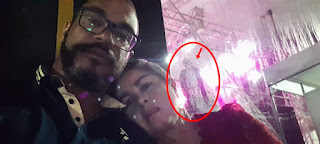 Imagem misteriosa, supostamente divina, surge em foto de utinguense durante festa em Wagner