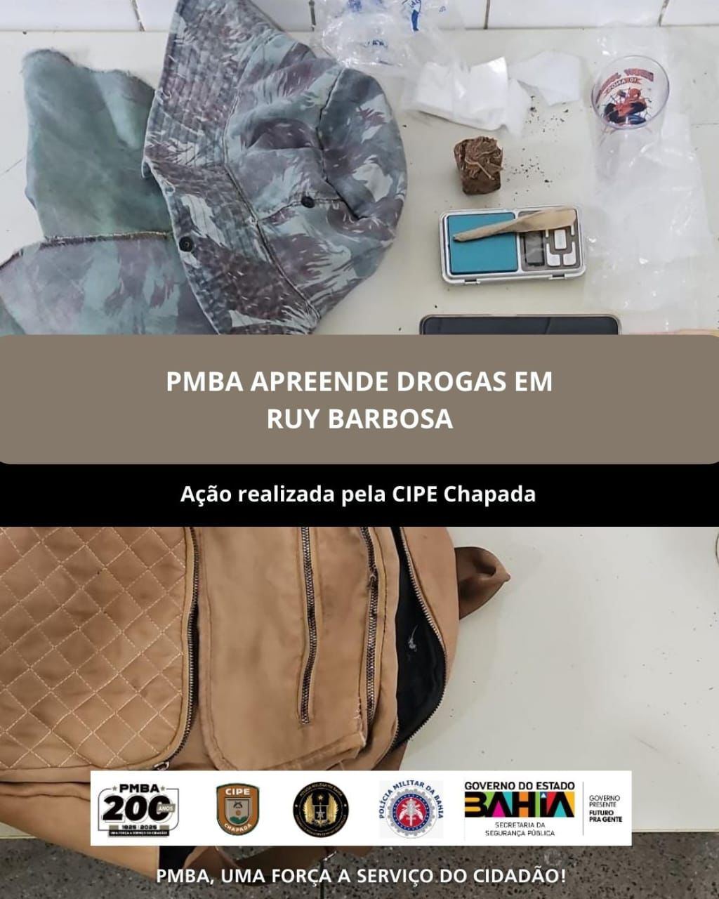 CIPE Chapada realiza apreensão de drogas no bairro Manoel Antônio em Ruy Barbosa